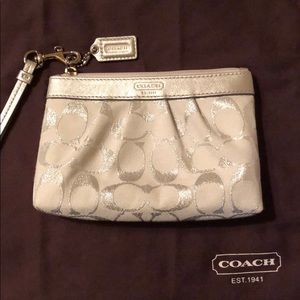 Coach Wristlet Silver/Grey. w/BOX Used once